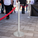 Commercial Flat Base Barrier Posts Brushed Stainless Steel 2 Pack