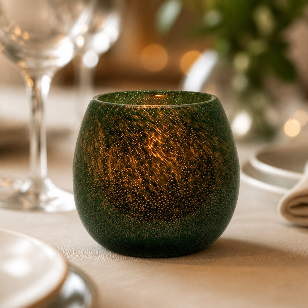Commercial Emerald Glass Votive Holders 102 x 89mm 12 Pack