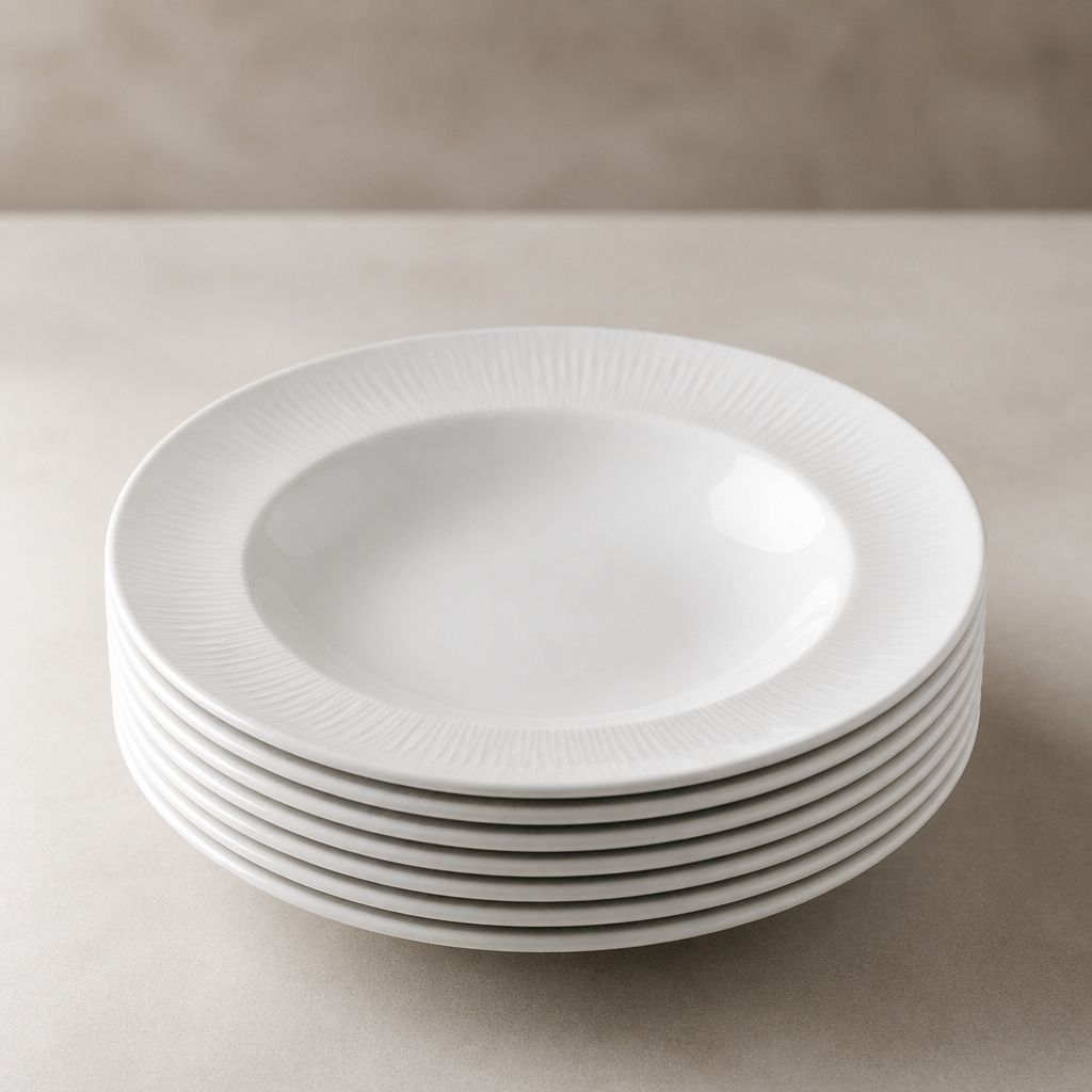 Commercial Bamboo Pasta Plates 304mm Eco-Friendly 12 Pack
