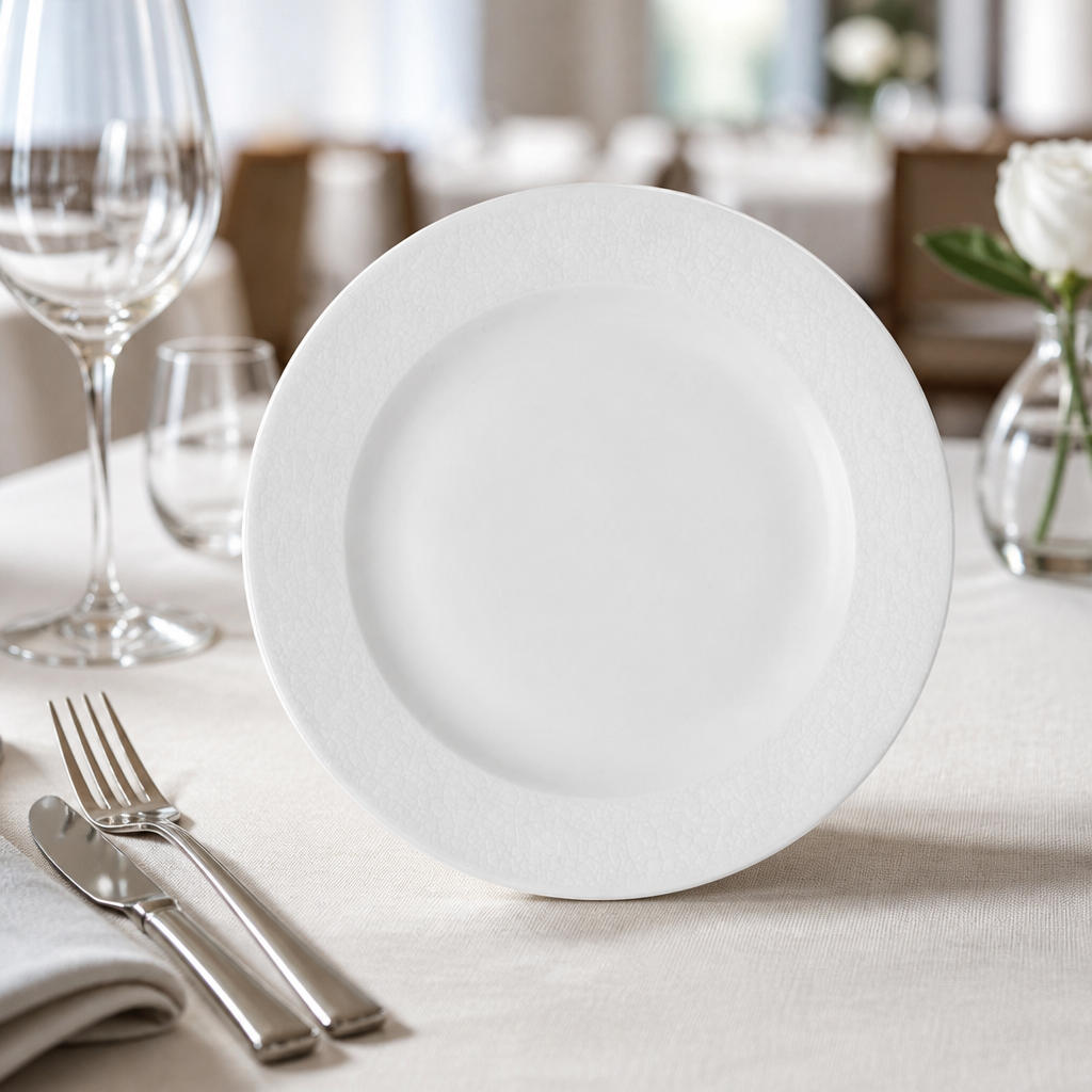 Commercial Footed Plates 234mm Ceramic 12 Pack