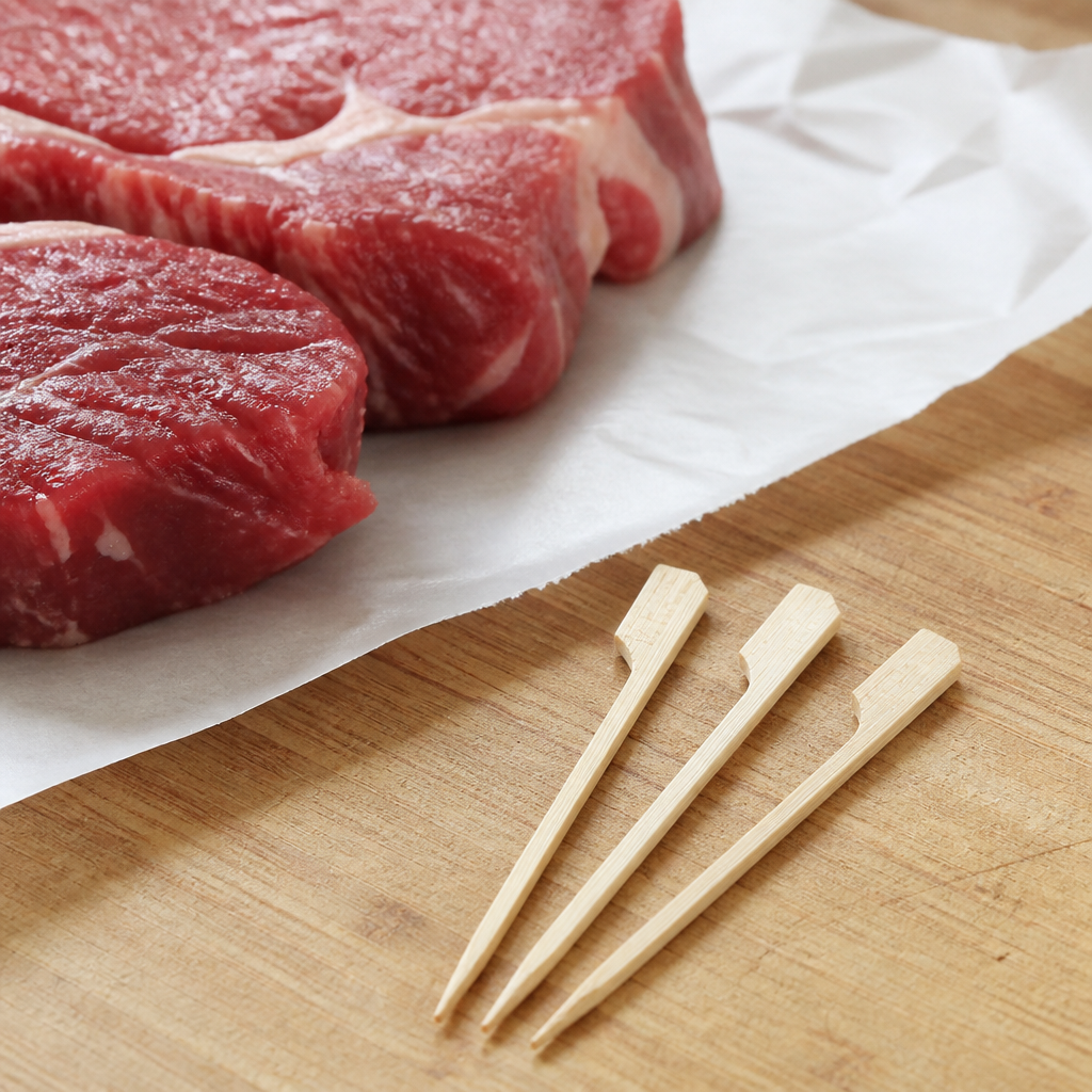 Biodegradable Bamboo Steak Markers for commercial use, 100 pack