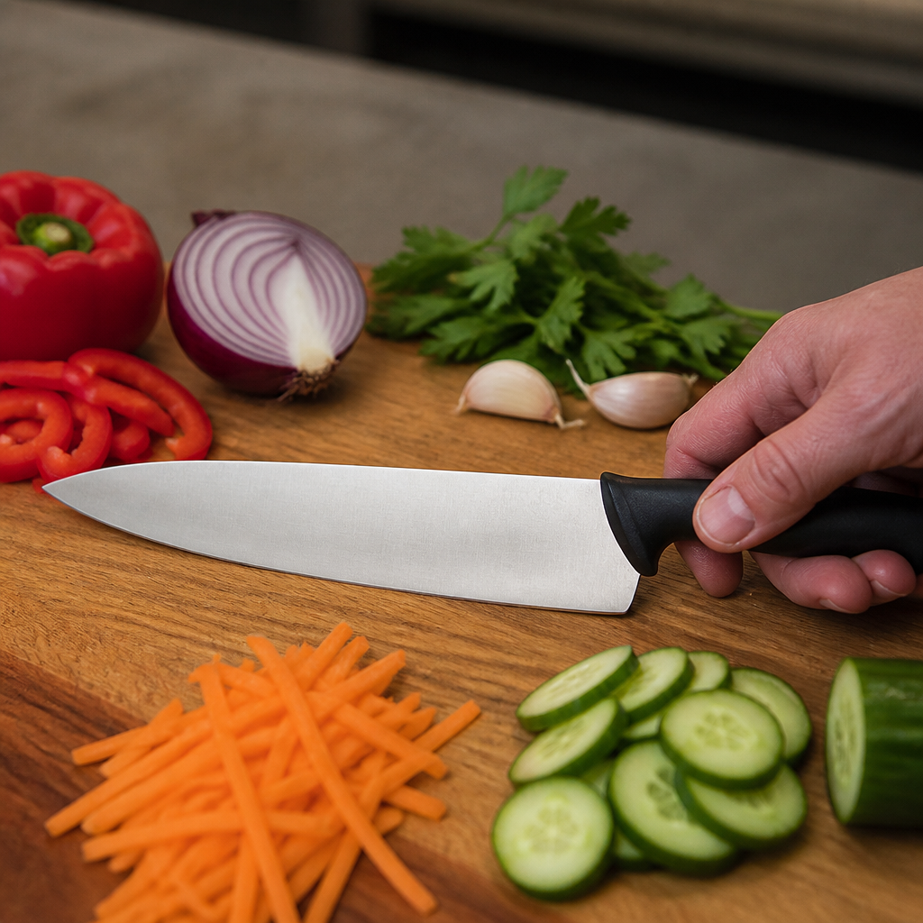 Commercial 7-Piece Knife Set with Chef Knife and Roll Bag