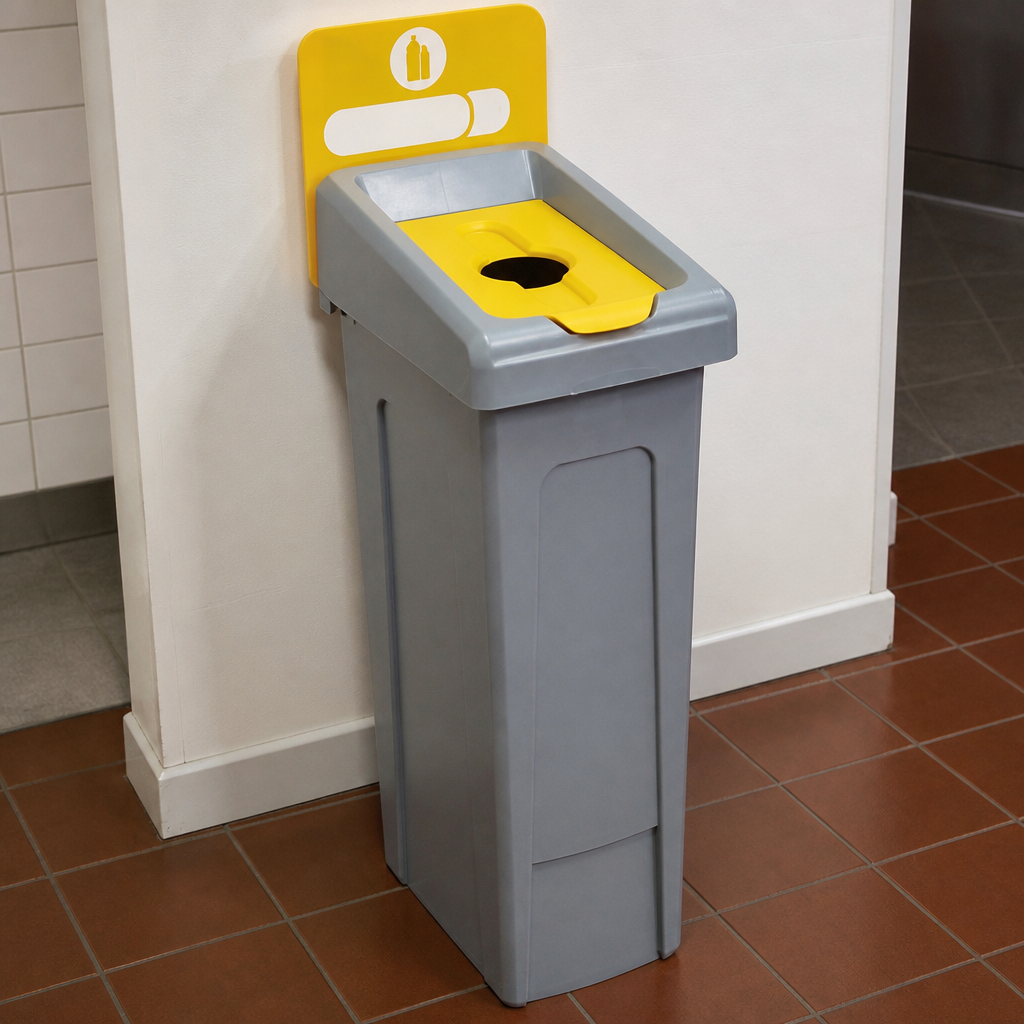 87Ltr Commercial Plastic Recycling Station in Yellow
