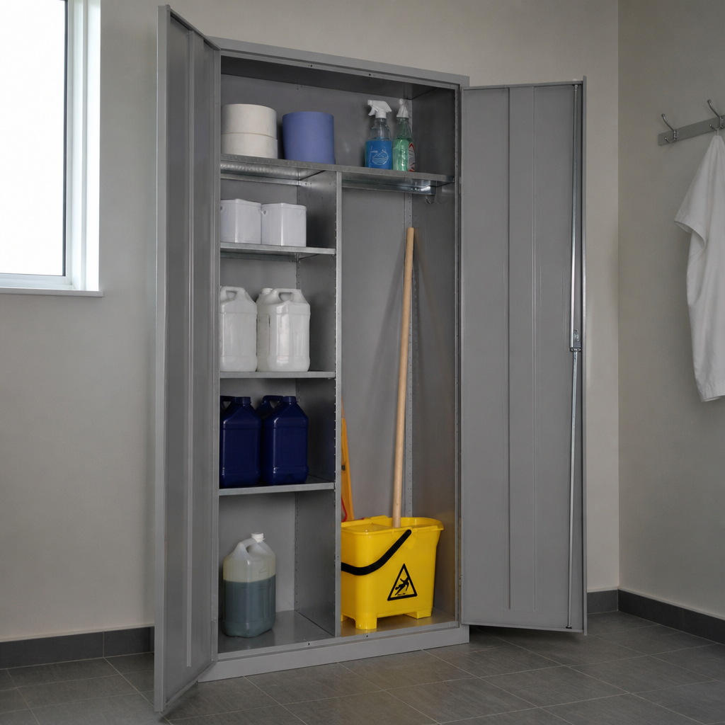 Commercial Lockable Janitorial Cupboard 1830mm High