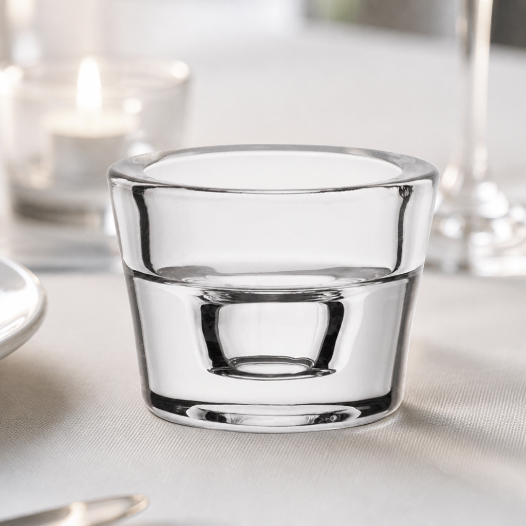 Commercial Clear Glass Tealight Holders 60x45mm Pack of 6