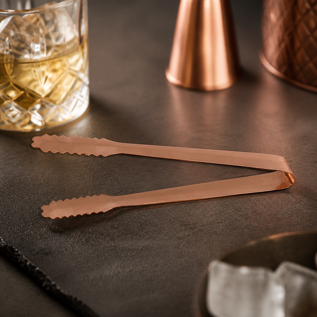 Commercial Stainless Steel Ice Tongs Copper Plated 7 Inch