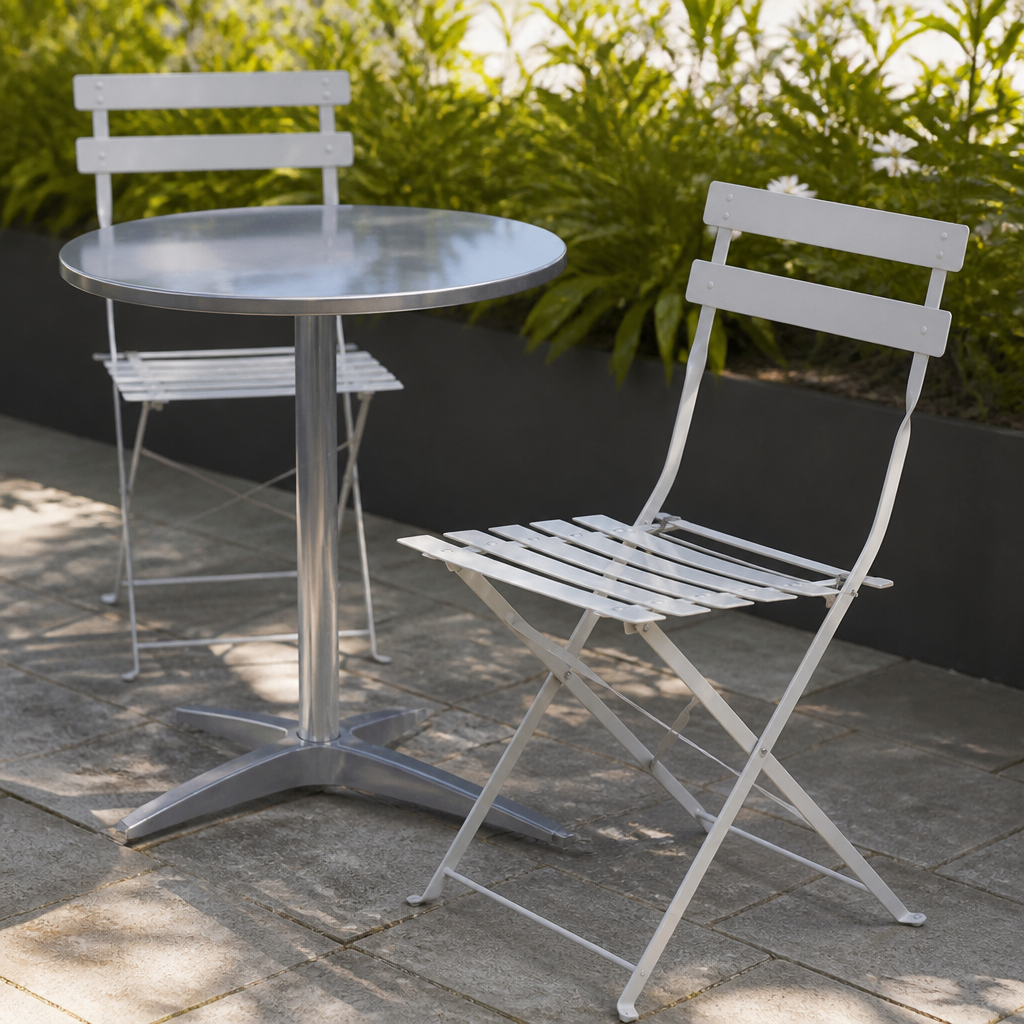 Commercial Outdoor Folding Chairs Grey - 2 Pack