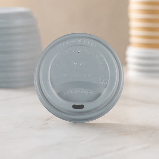Compostable Lids for 340ml & 455ml Coffee Cups 1000 Pack