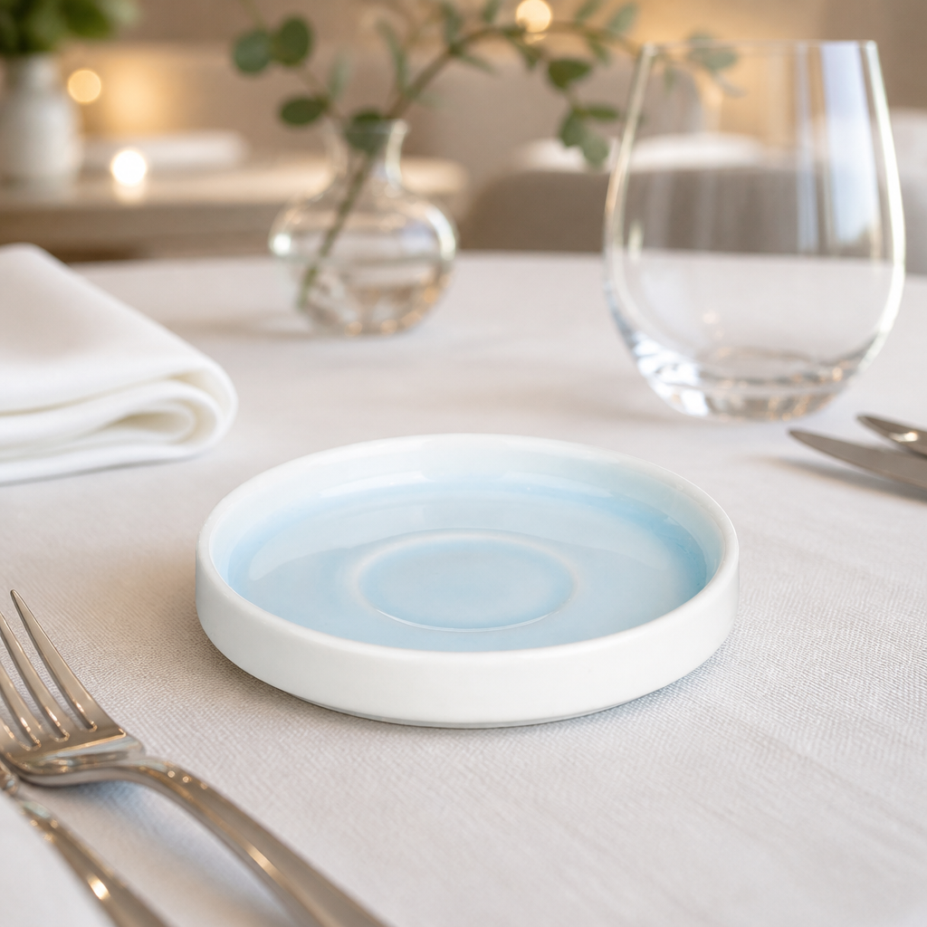 Pack of 6 Commercial Aqua Fondant Saucers 115mm