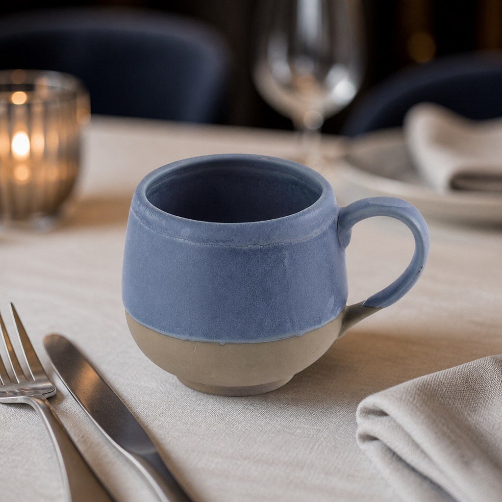 12 pack of 354ml super vitrified ceramic mugs in Oslo Blue