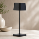200mm Cordless Table Lamp - Black Aluminium - 6 Pack