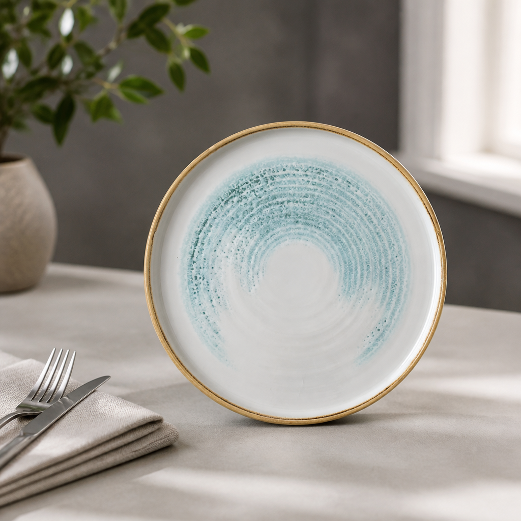 Commercial Walled Plates Aquamarine 260mm - 6 Pack