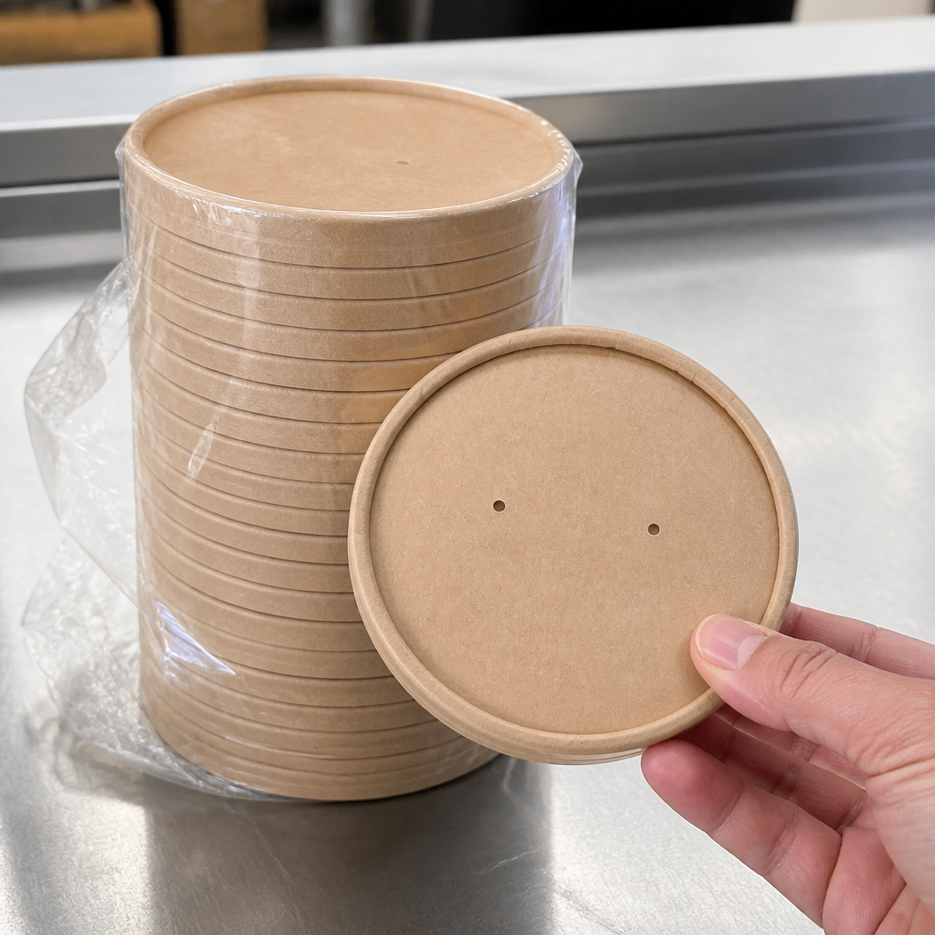 Commercial Kraft Soup Cup Lids for 8oz/12oz Cups