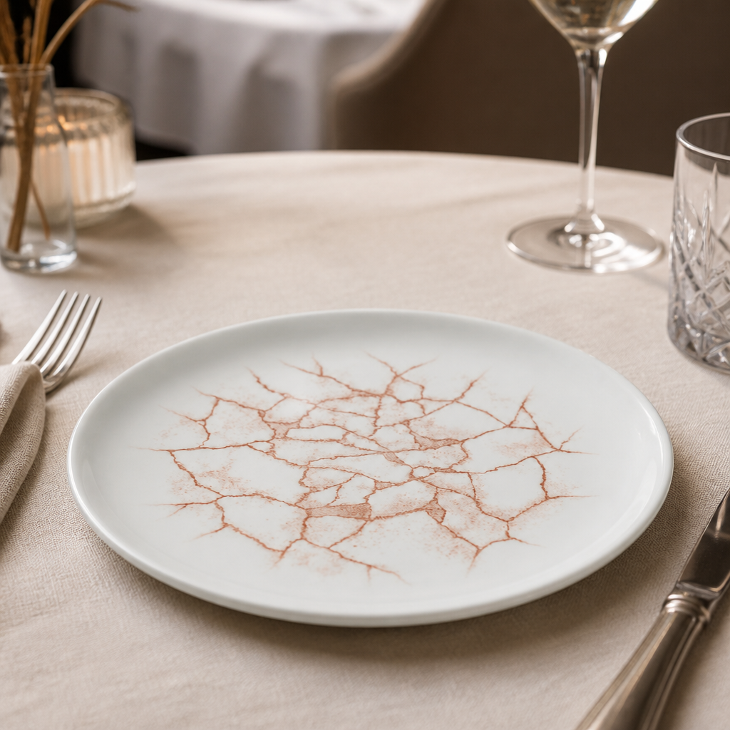 Commercial Kintsugi Walled Plates Coral 220mm - 6 Pack
