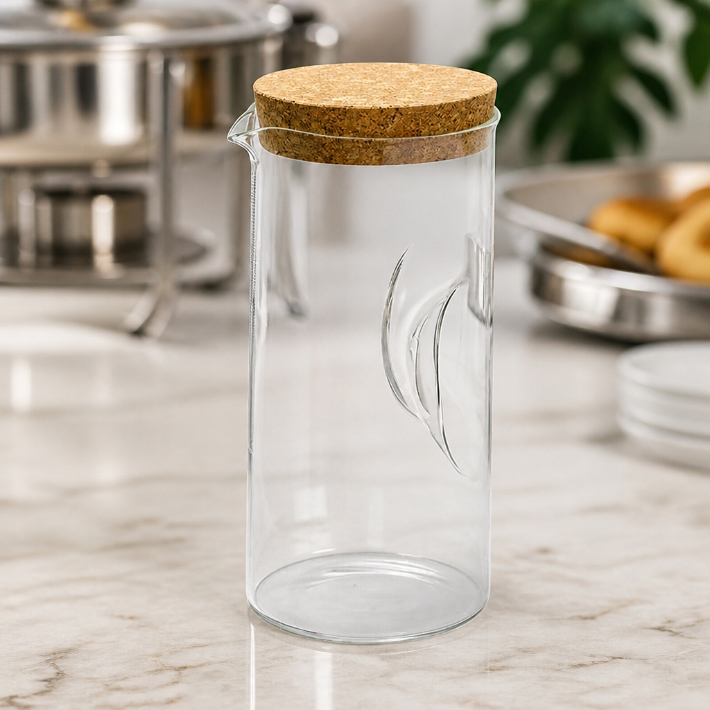 1.2Ltr Commercial Biscotti Jar with Cork Lid for Freshness