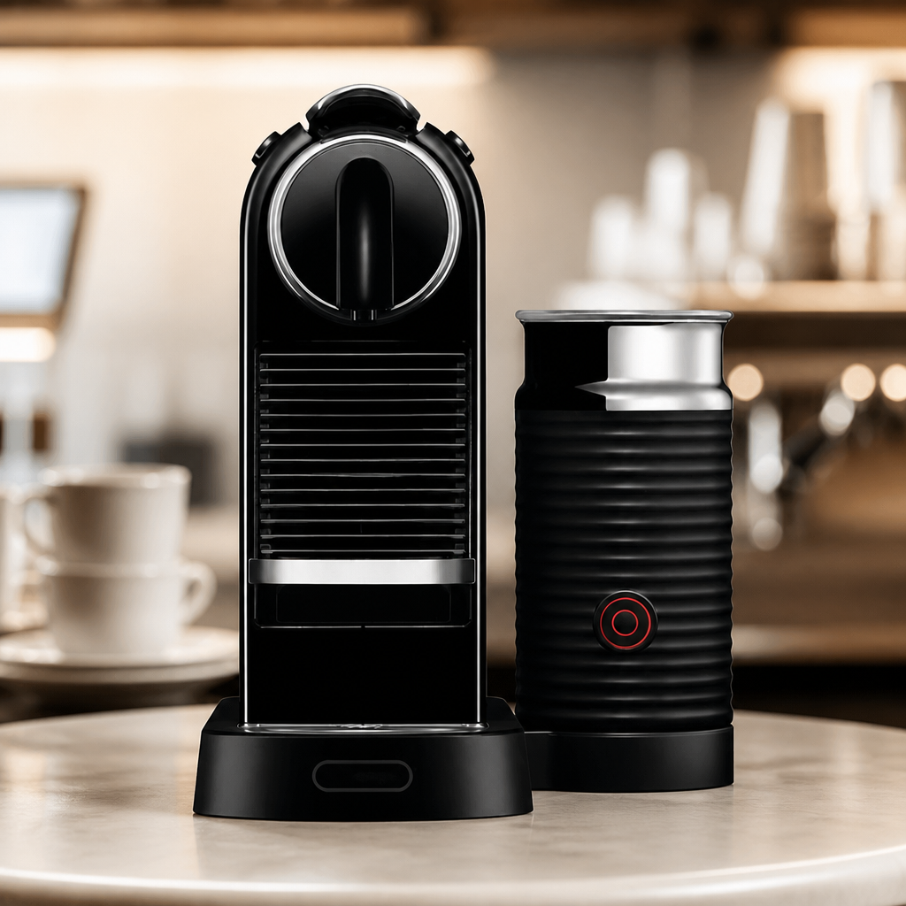 Milk Frother in black for creating frothy coffee drinks