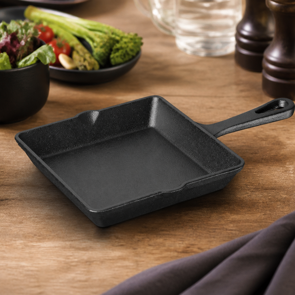 Commercial Cast Iron Sizzler Pan 155x225mm Oven-To-Table