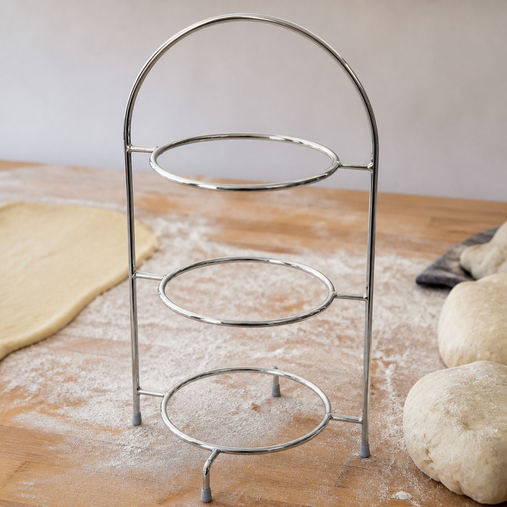 Commercial Three Tier Cake Stand 250mm Stainless Steel Display