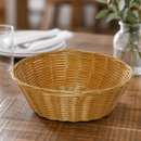 Commercial Poly Wicker Round Food Baskets for Serving 6 Pack