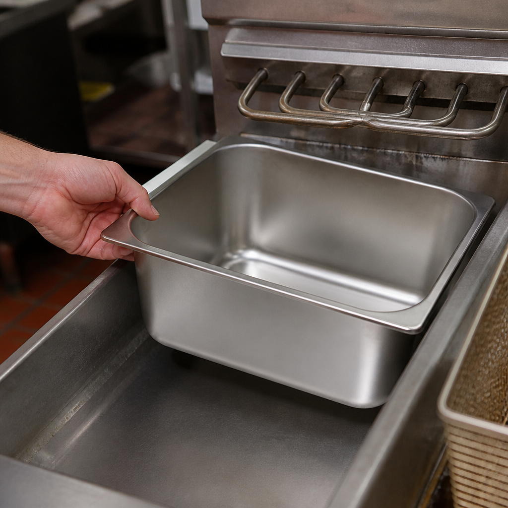 Commercial Fryer Oil Pan Stainless Steel 150mm High