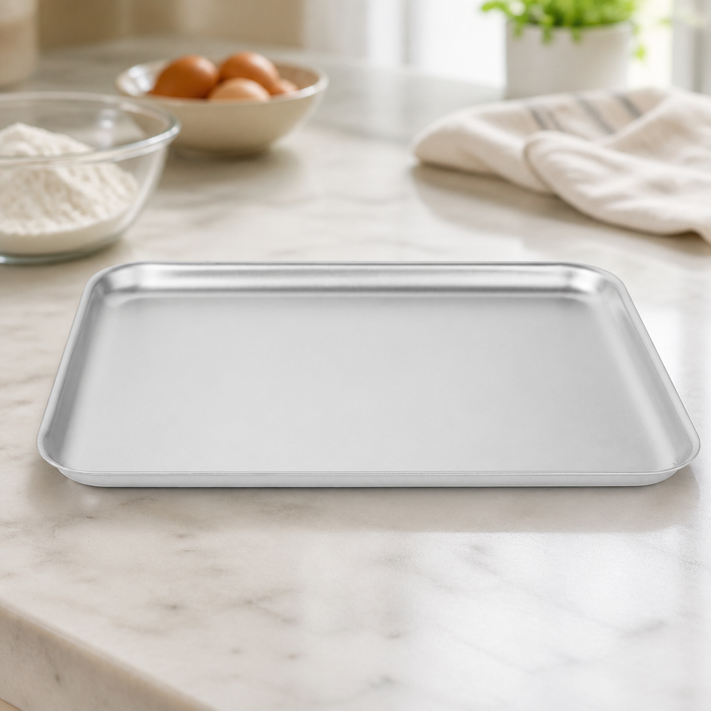 Commercial Aluminium Baking Tray 368x267mm Stackable Design