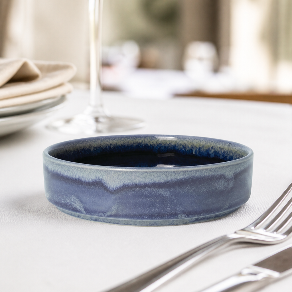 Commercial Round Stacking Trays 165mm Lapis 12 Pack