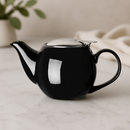 510ml Commercial Black Stoneware Teapot with Removable Filter