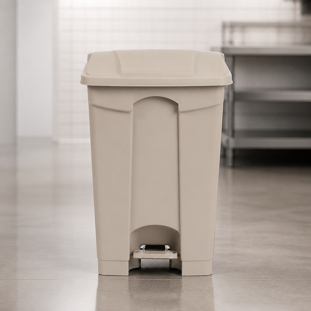 Commercial 45L Pedal Bin in Beige for hygienic waste disposal