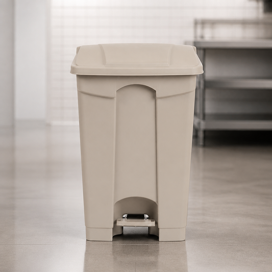 Commercial 45L Pedal Bin Beige for Hygienic Waste Disposal