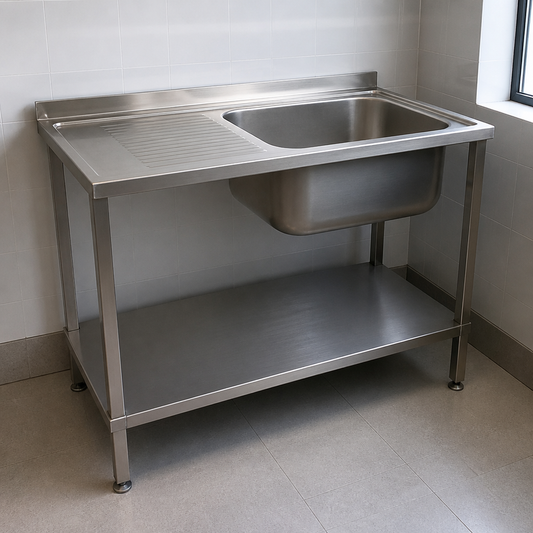 Commercial Stainless Steel Sink with Left Hand Drainer 1500mm