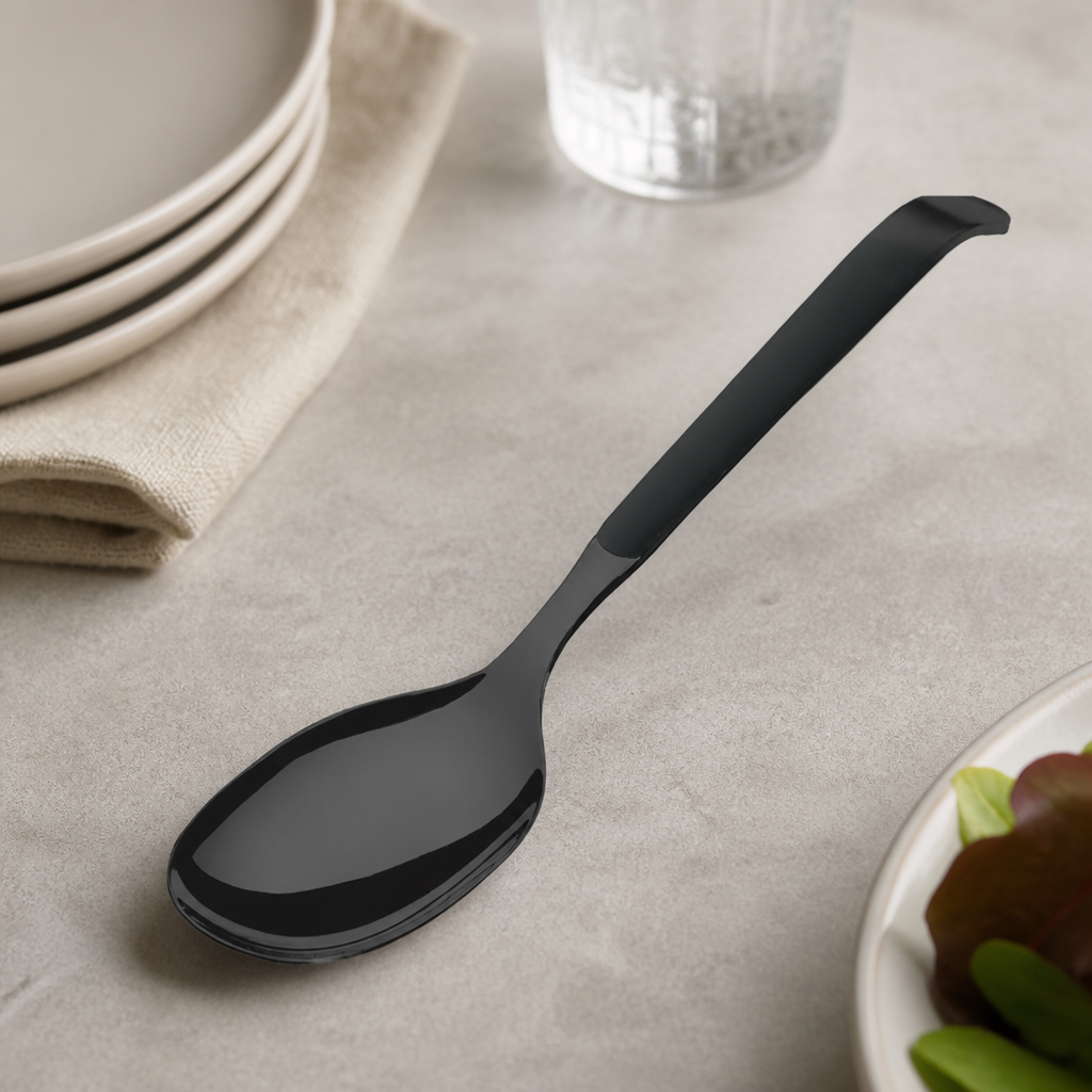 Commercial Small Serving Spoon Black 6 Pack