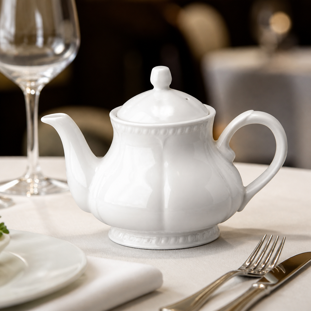 Set of 4 commercial 600ml teapots for catering