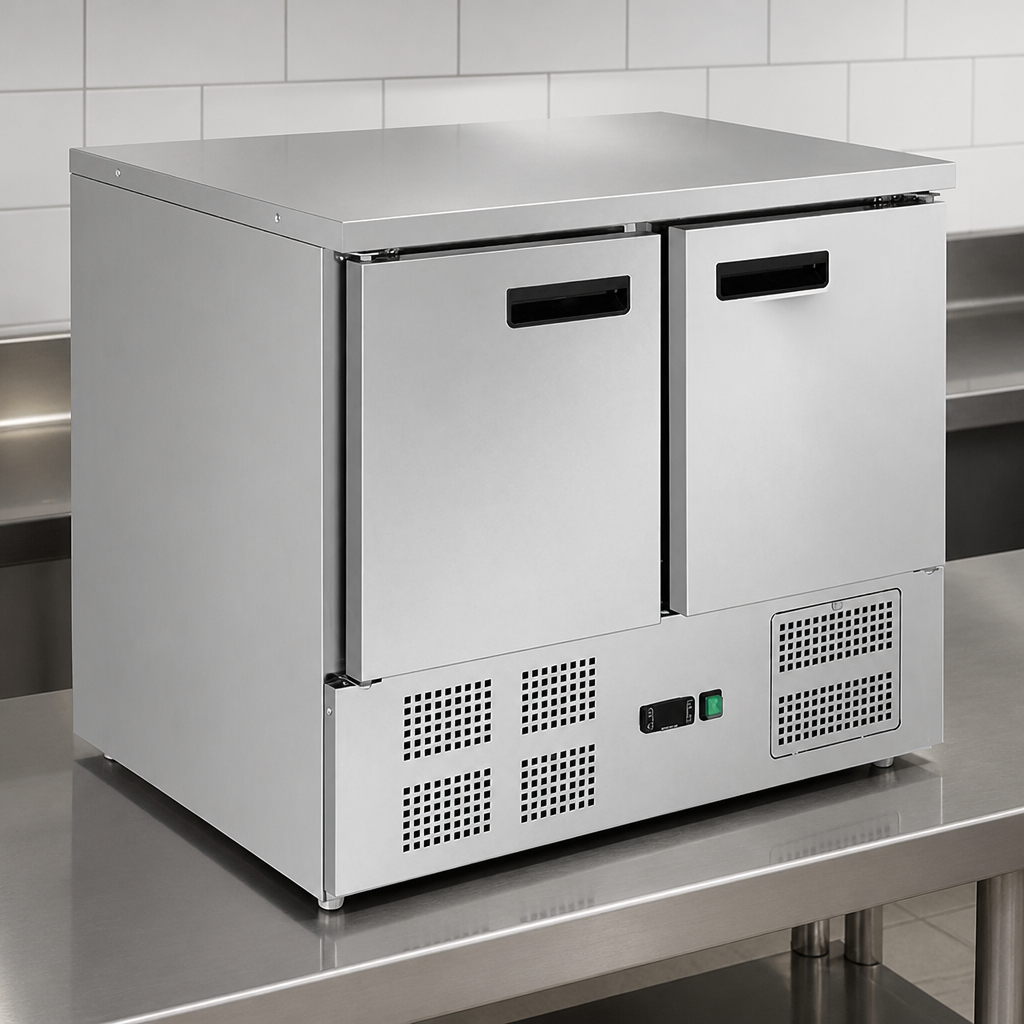 Commercial Double Door Counter Freezer 240L Capacity