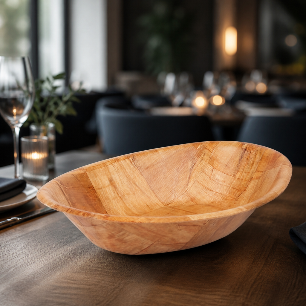 Large Wooden Bowl for Commercial Catering - 305x229mm