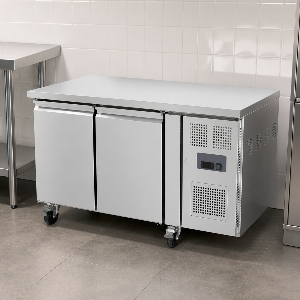 Commercial Double Door Counter Freezer 282L capacity