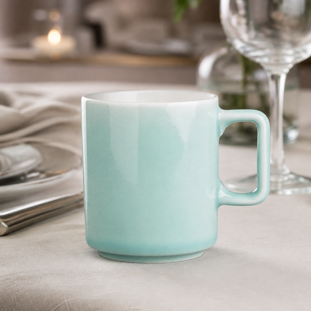 Commercial Flat Cups 168ml Chip-Resistant Porcelain 6 Pack