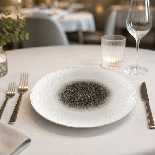 Commercial Deep Coupe Plates Quartz Black 281mm 12 Pack