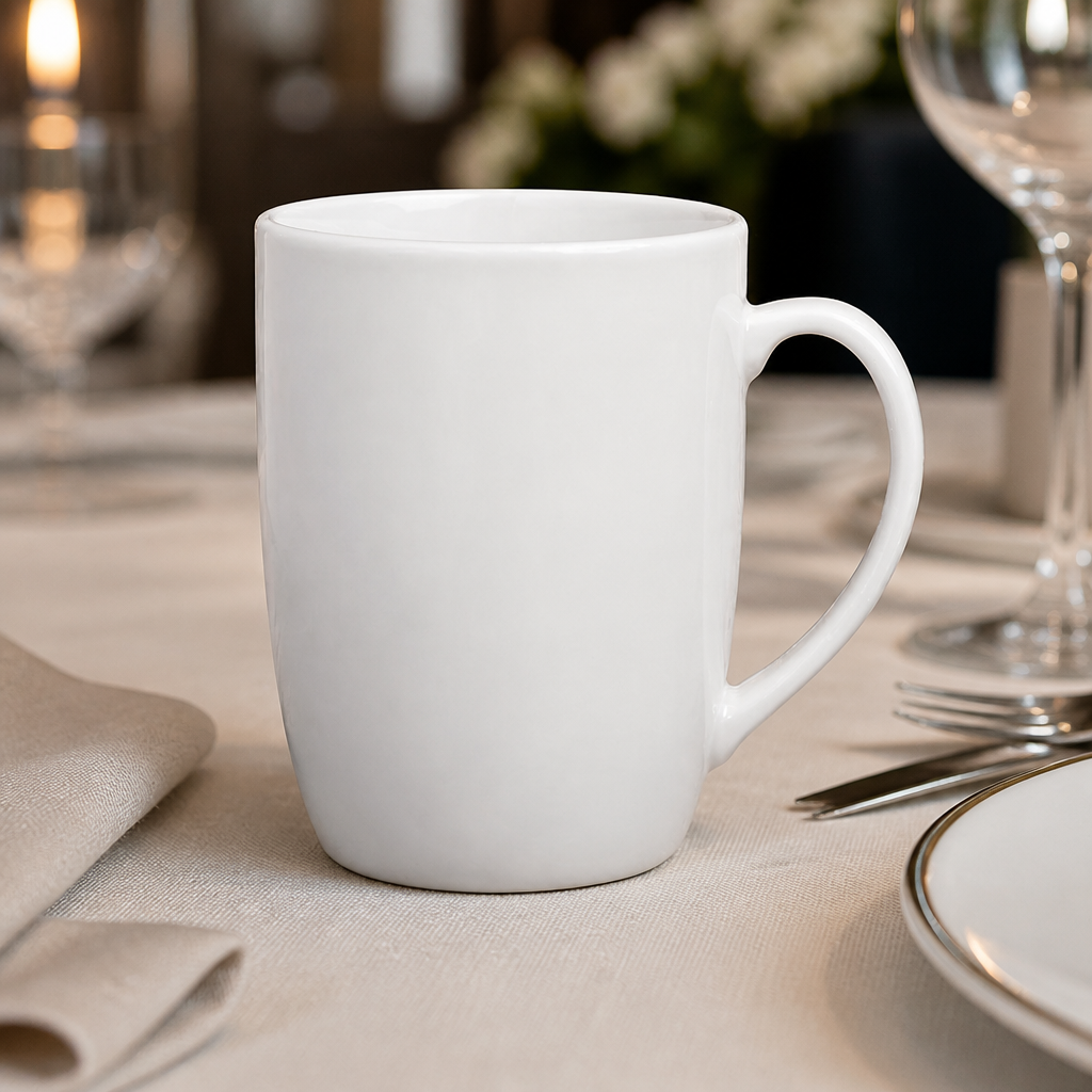 Commercial Porcelain Mugs 350ml - 12 Pack for Hot Drinks