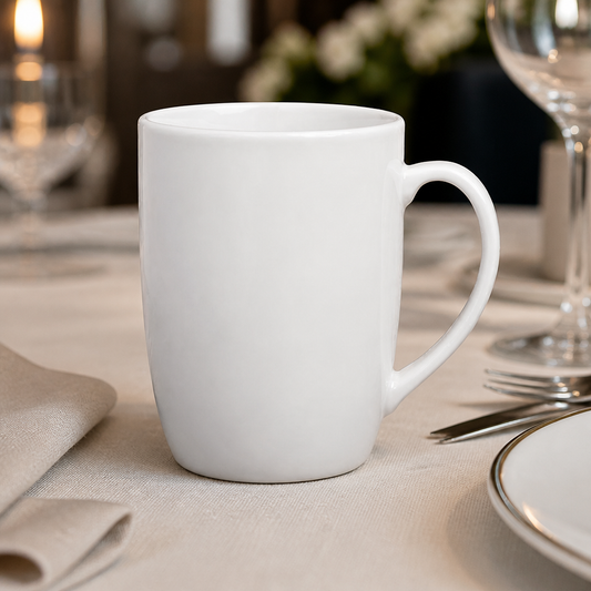 Commercial Porcelain Mugs 350ml - 12 Pack for Hot Drinks