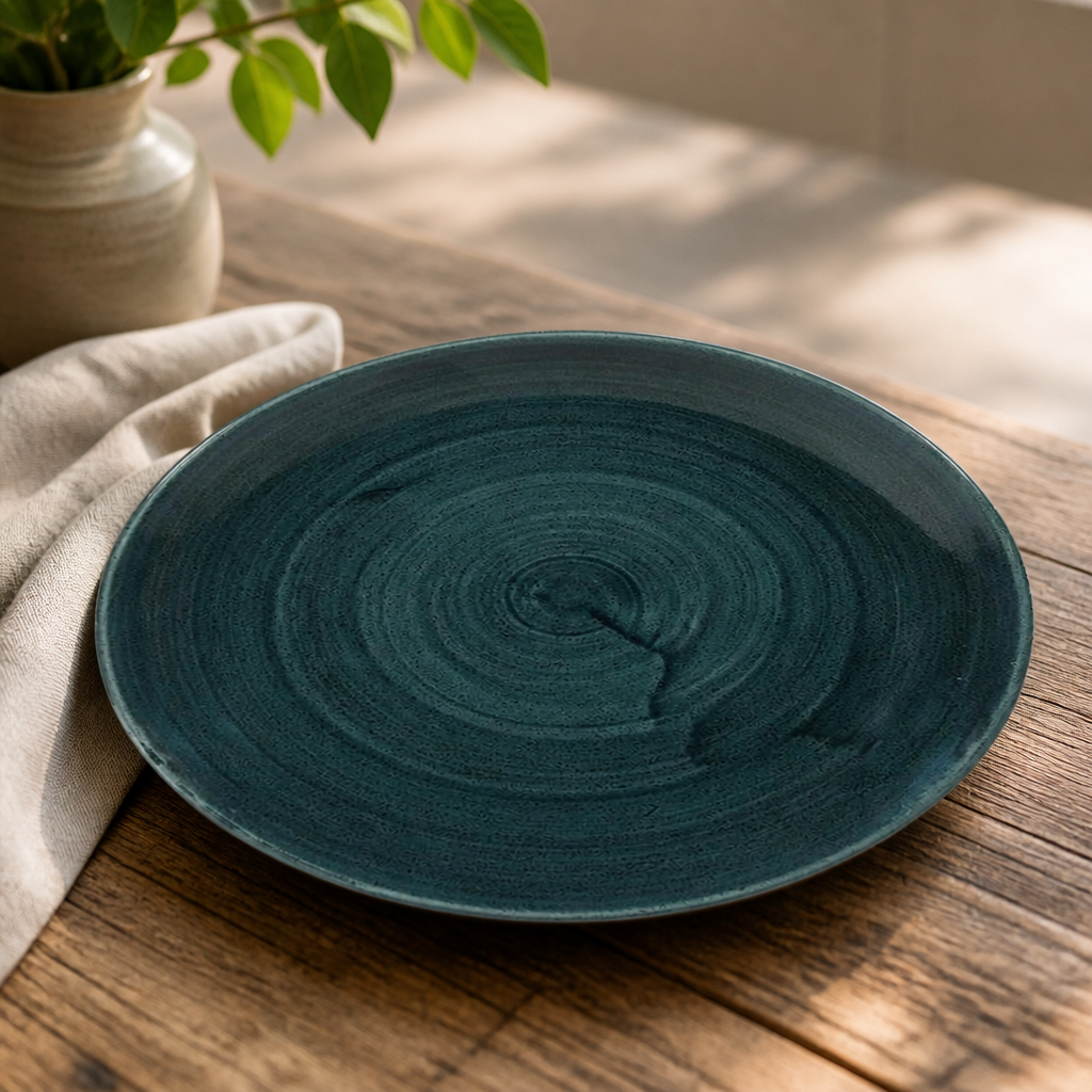 Commercial Coupe Plates Rustic Teal 217mm 12 Pack