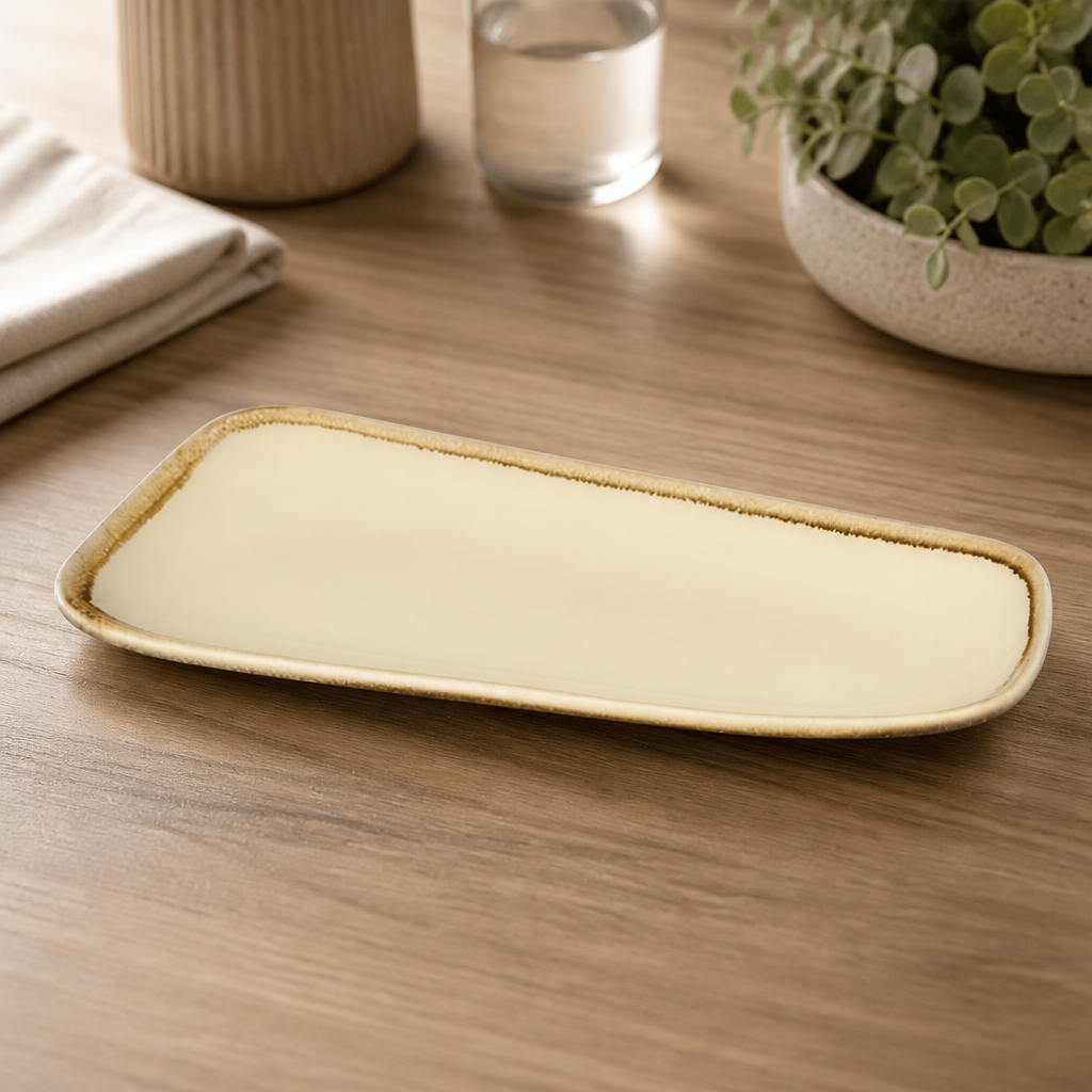 Commercial Sandstone Platter 295mm Rectangular Serving Plate