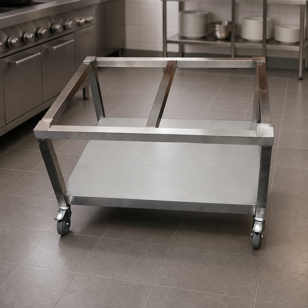 Mobile Table Stand for 900 Range Commercial Grills with Shelf