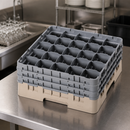 Commercial Dish Rack 25 Compartments Max Glass Height 196mm