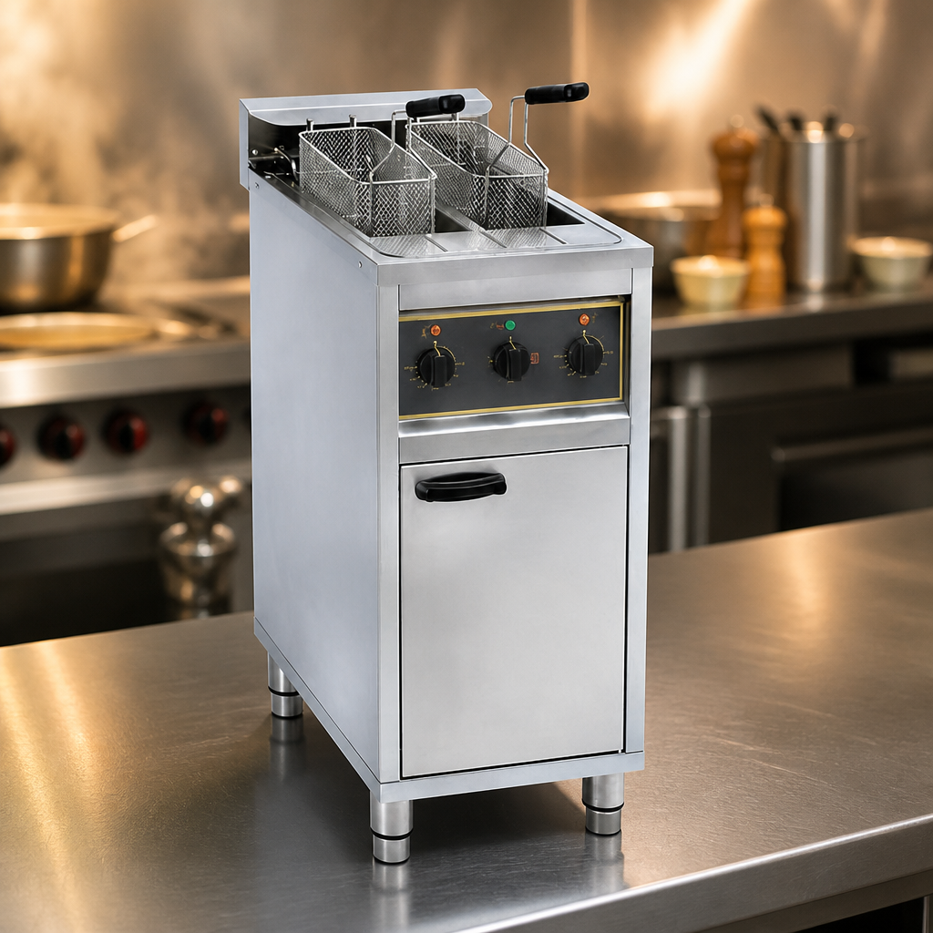 Free Standing Electric Fryer Twin Tank 20L Capacity