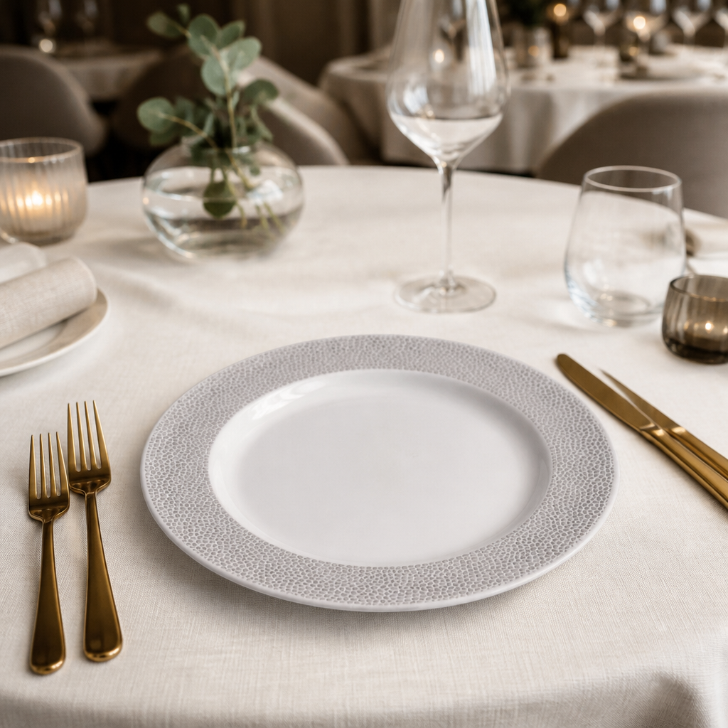 Commercial Wide Rim Plates 305mm Super Vitrified Porcelain