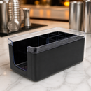 Commercial Bar Caddy Black ABS for Napkins Straws and Stirrer