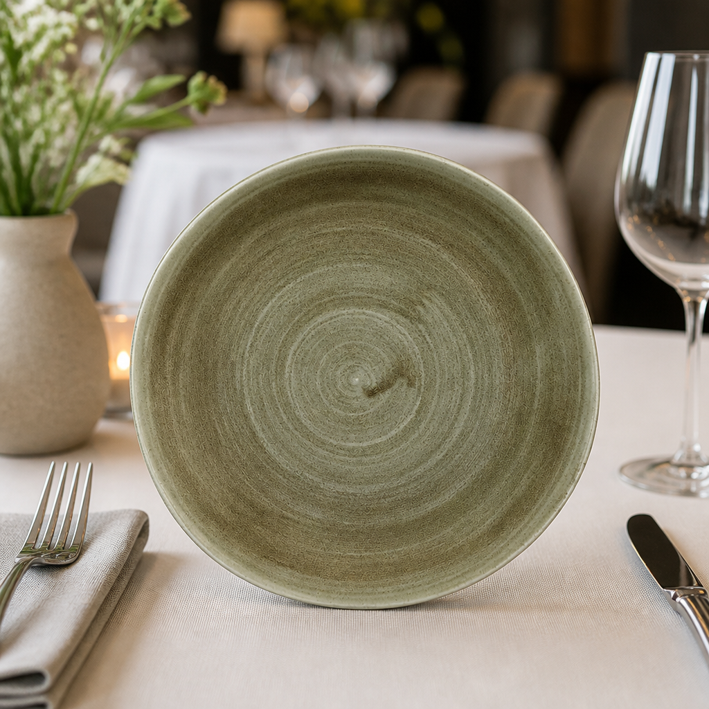 Commercial Round Plates 264mm Green 12 Pack
