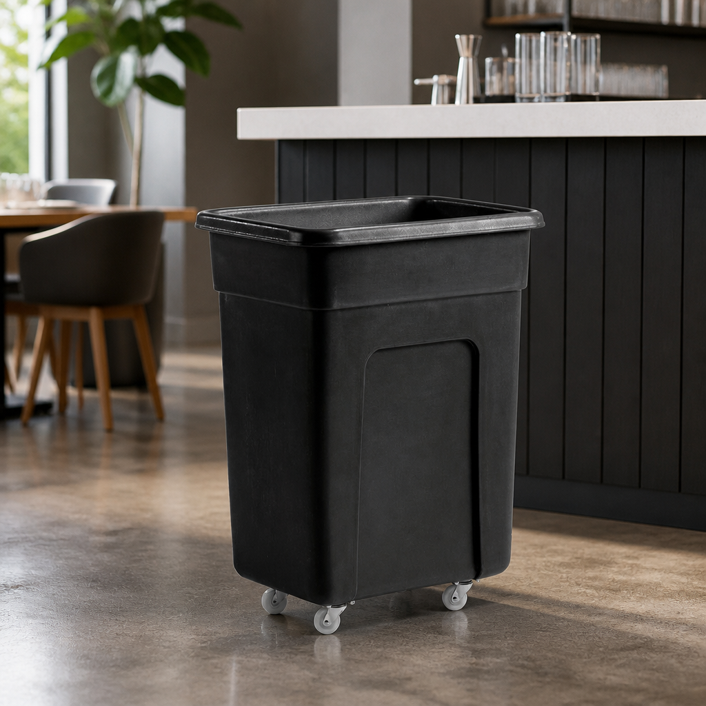 Commercial Polyethylene Trolley 130Ltr Capacity Black
