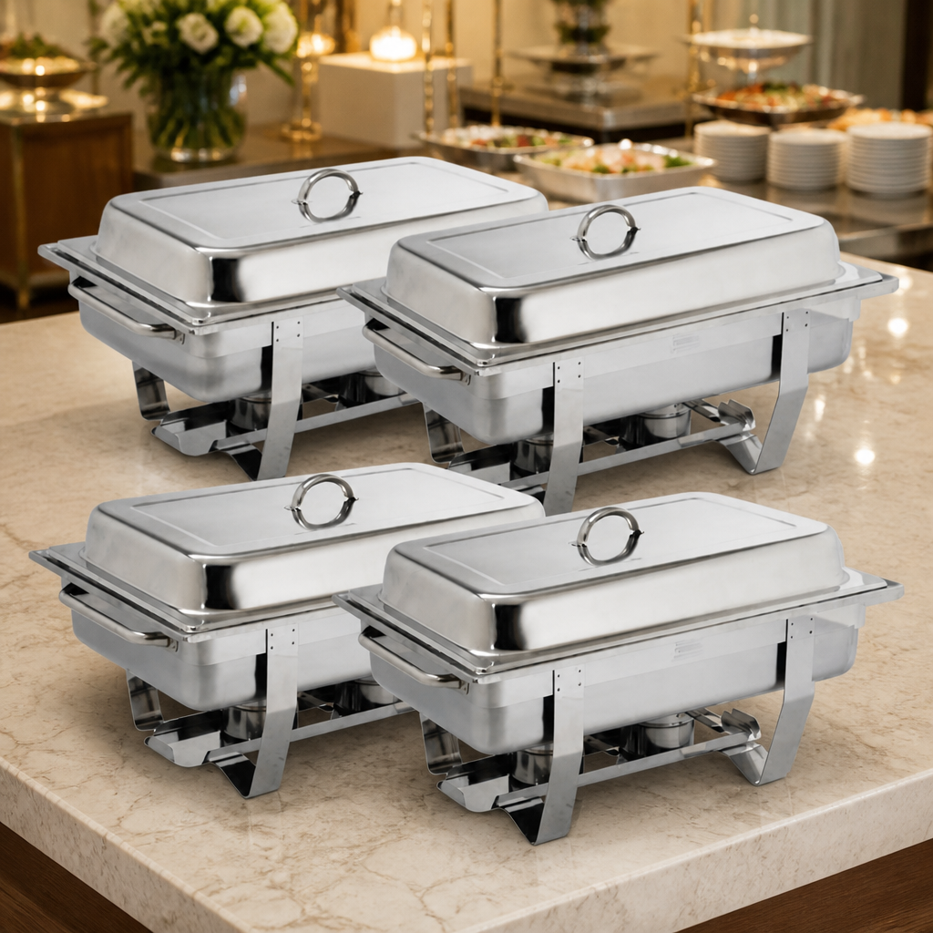9Ltr Commercial Chafing Dishes Set 1/1 GN - 4 Pack