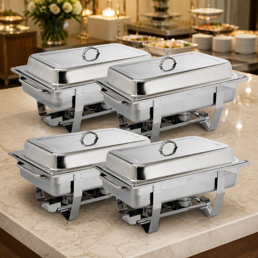9Ltr Commercial Chafing Dishes Set 1/1 GN - 4 Pack